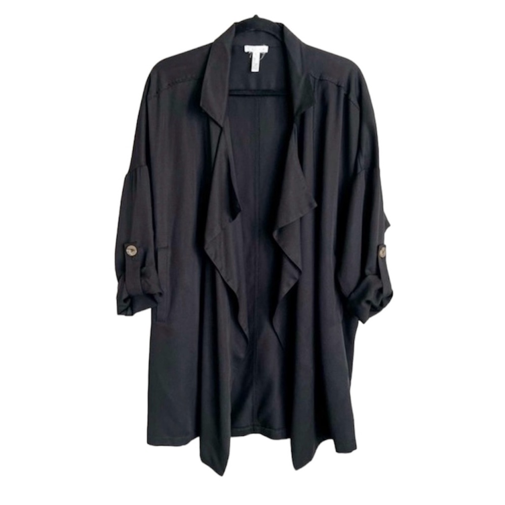 LEITH Oversized Lightweight Black Blazer Coat size XS